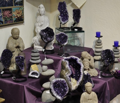 Quan Yin, Buddha, Purple, Amethyst Clusters